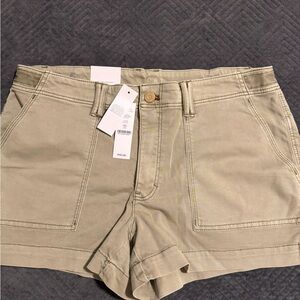 White House Black Market Olive-Tone Patch Pocket Bermuda Shorts